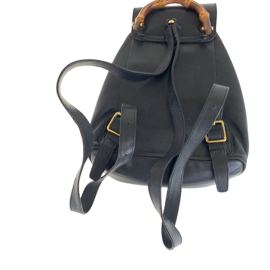 GUCCI Backpack 003 3444 0030 leather black Backpacks & Daypacks Backpacks Bamboo Women Used Authentic