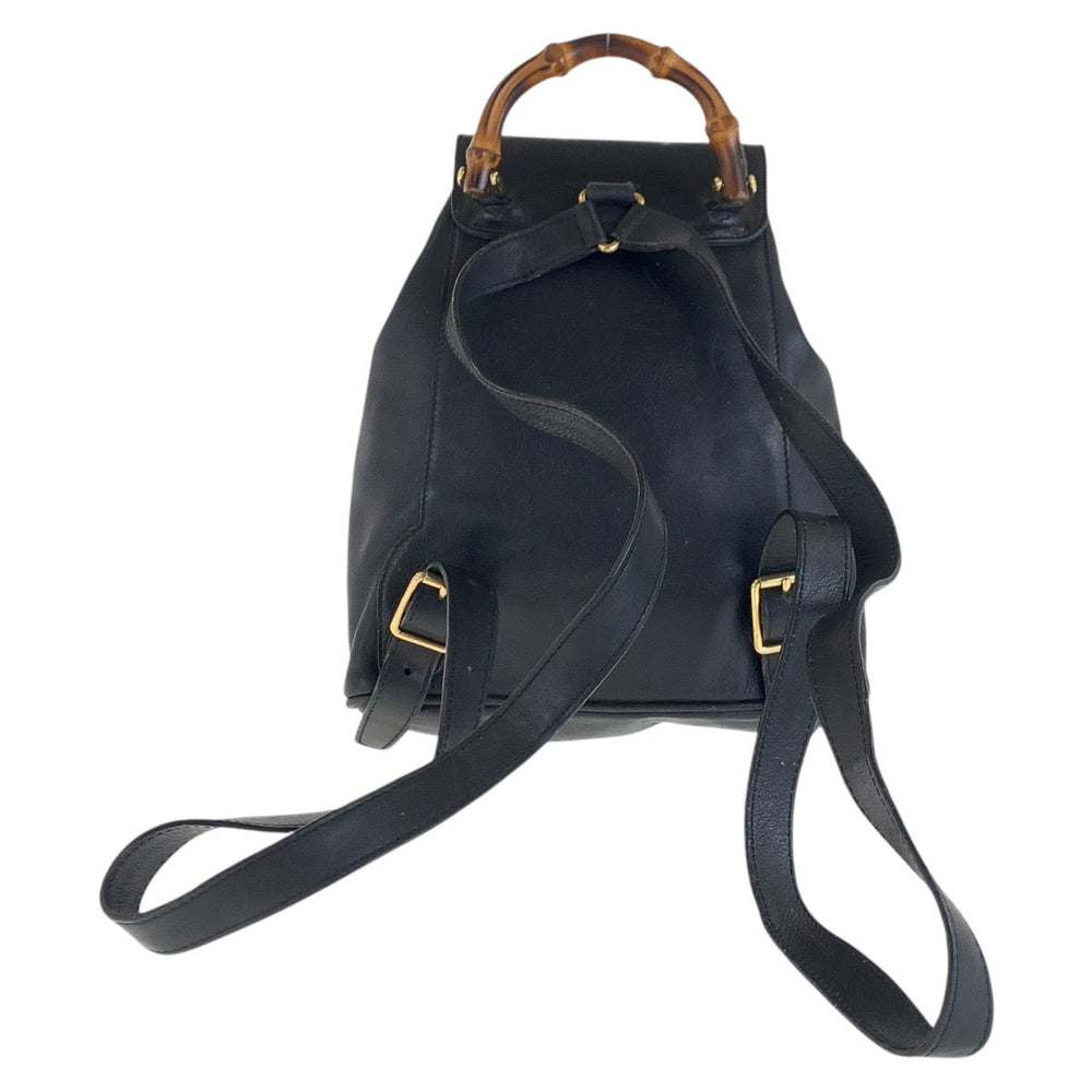GUCCI Backpack 003 3444 0030 leather black Backpacks & Daypacks Backpacks Bamboo Women Used Authentic