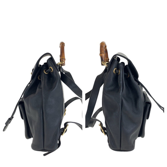 GUCCI Backpack 003 3444 0030 leather black Backpacks & Daypacks Backpacks Bamboo Women Used Authentic