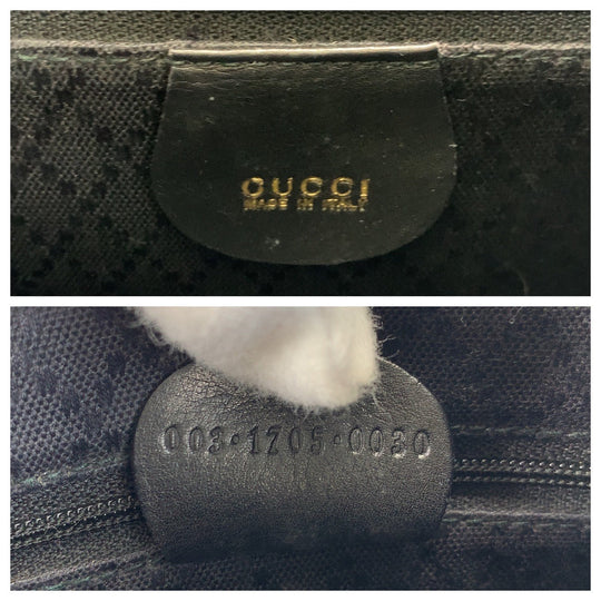 GUCCI Backpack 003 1705 0030 leather Black Gold Metal Backpack Backpack Bamboo Women Used Authentic