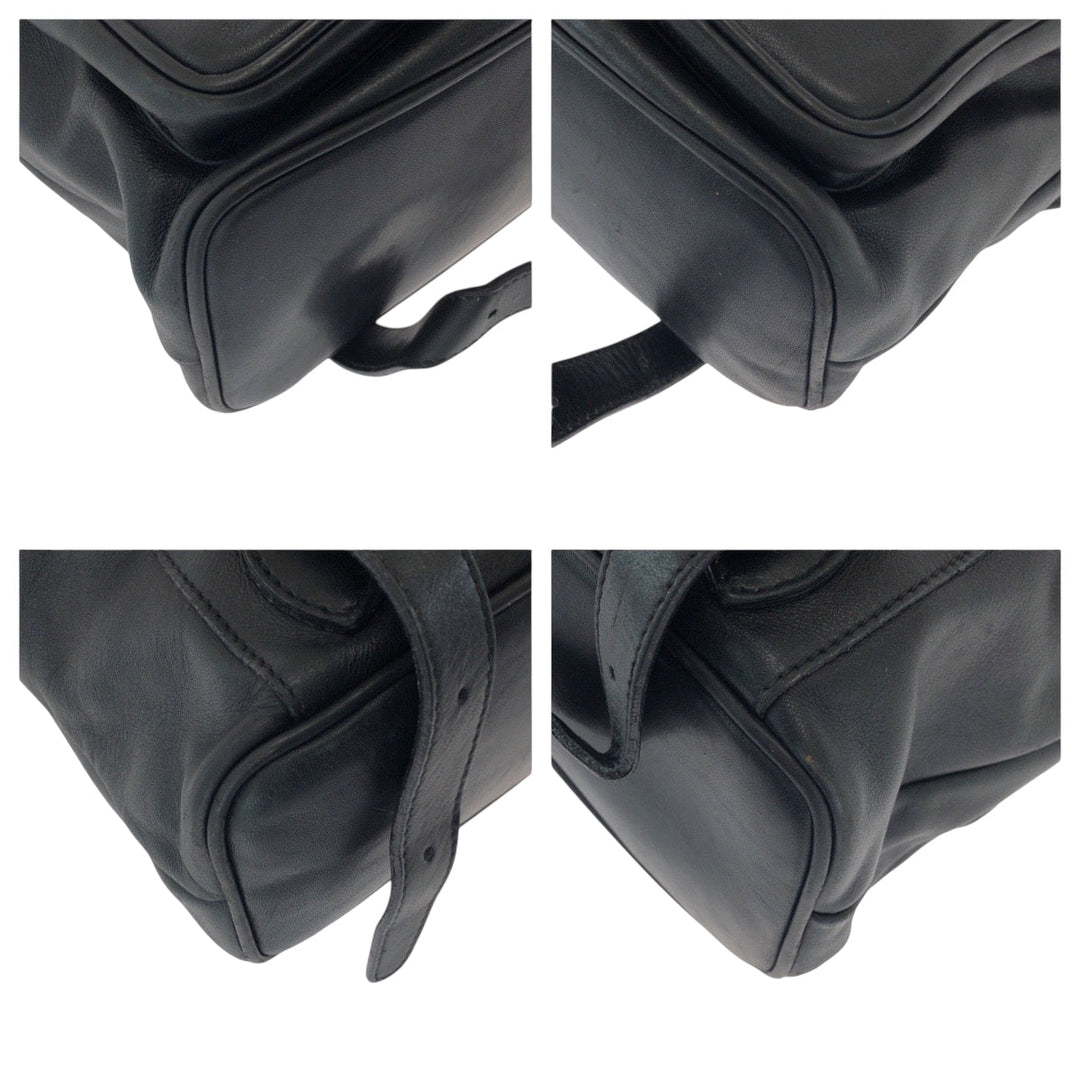 GUCCI Backpack 003 2058 0016 leather Black Brown Backpack Backpack Bamboo Old Gucci Women Used Authentic