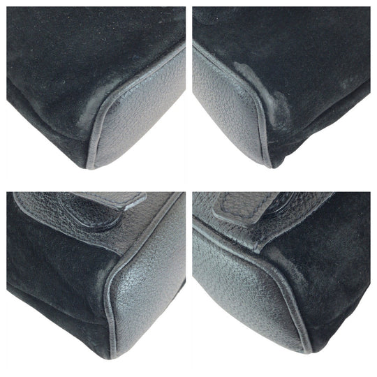GUCCI Backpack 003 1705 Suede, Leather Black GoldMetal Backpack bag pack Bamboo Women Used Authentic