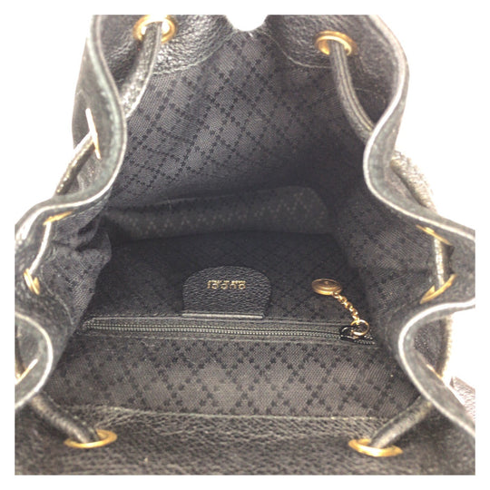 GUCCI Backpack 003 1705 Suede, Leather Black GoldMetal Backpack bag pack Bamboo Women Used Authentic