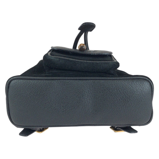 GUCCI Backpack 003 1705 Suede, Leather Black GoldMetal Backpack bag pack Bamboo Women Used Authentic