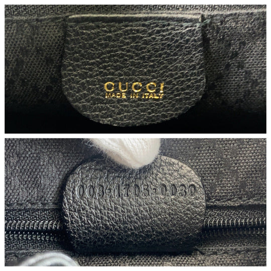GUCCI Backpack 003 1705 0030 Suede, Leather Black GoldMetal Backpack bag pack Bamboo Women Used Authentic