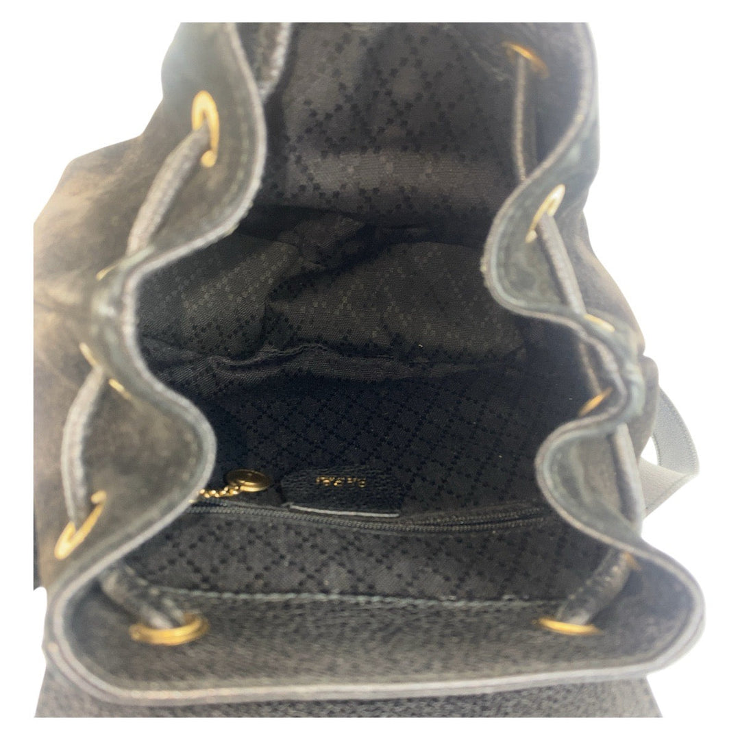 GUCCI Backpack 003 1705 0030 Suede, Leather Black GoldMetal Backpack bag pack Bamboo Women Used Authentic