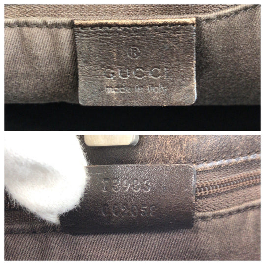 GUCCI Tote Bag 73983 GG canvas, leather Beige brown Tote Bag Shoulder Bag Women Used Authentic