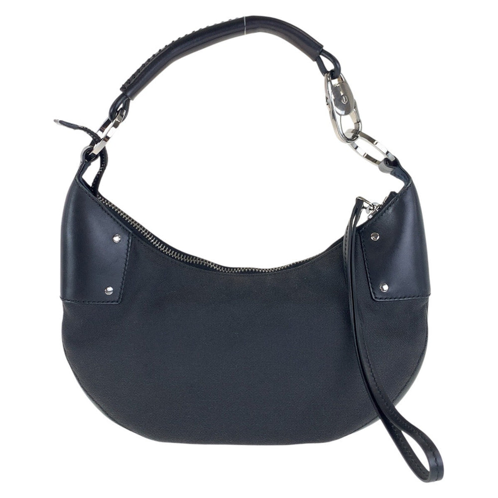 GUCCI Shoulder Bag 109208 Canvas, Leather Black Silver Metal Hobo Women Used Authentic