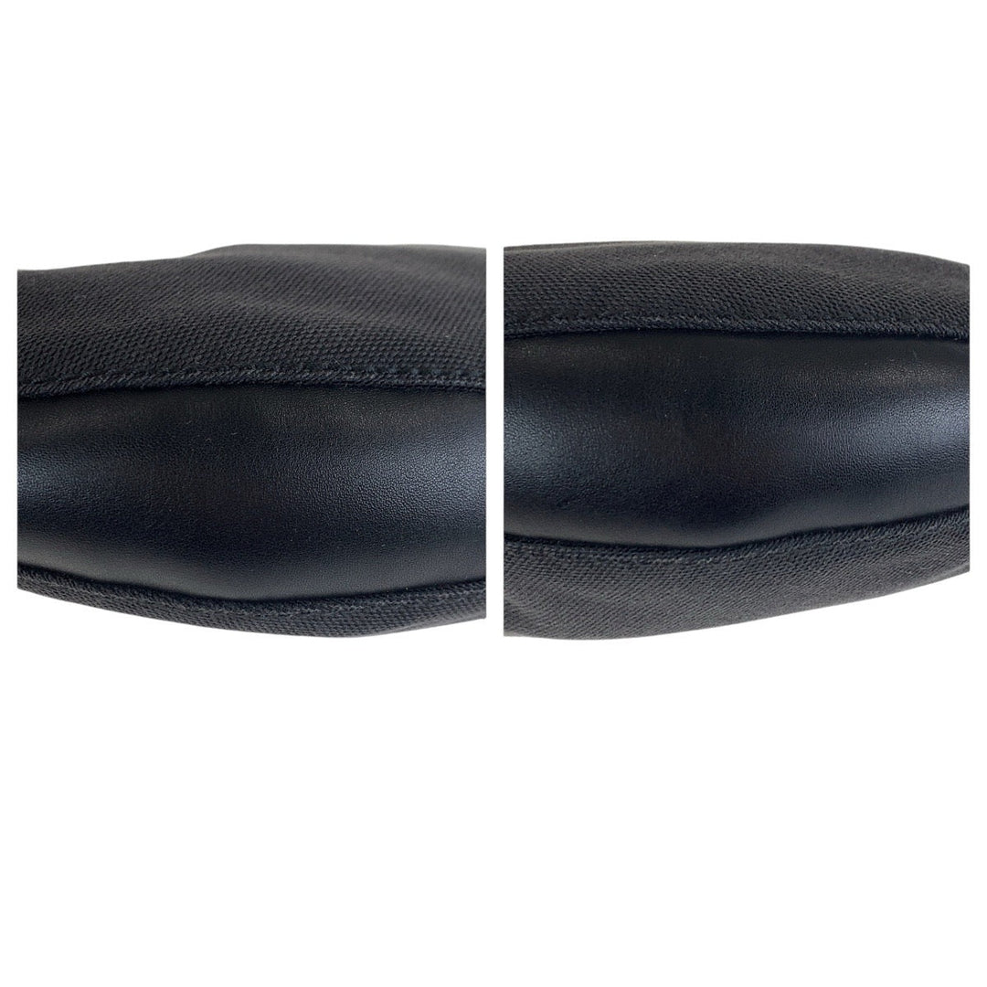 GUCCI Shoulder Bag 109208 Canvas, Leather Black Silver Metal Hobo Women Used Authentic