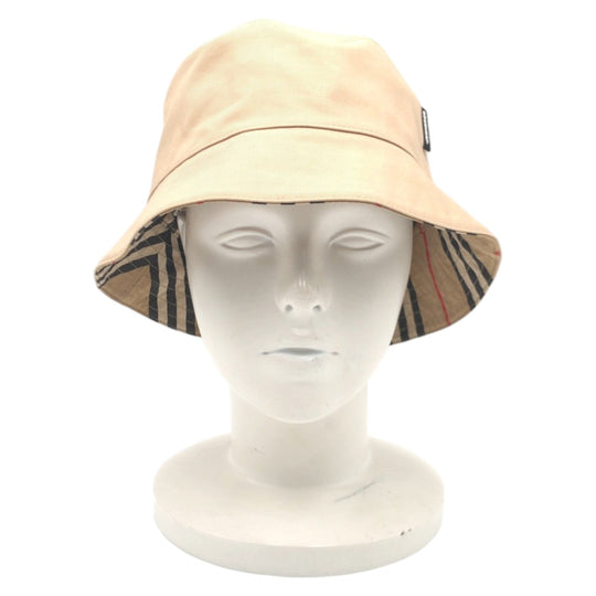 BURBERRY hat cotton Brown Hat Bucket Hat Unisex Reversible check mens Used Authentic