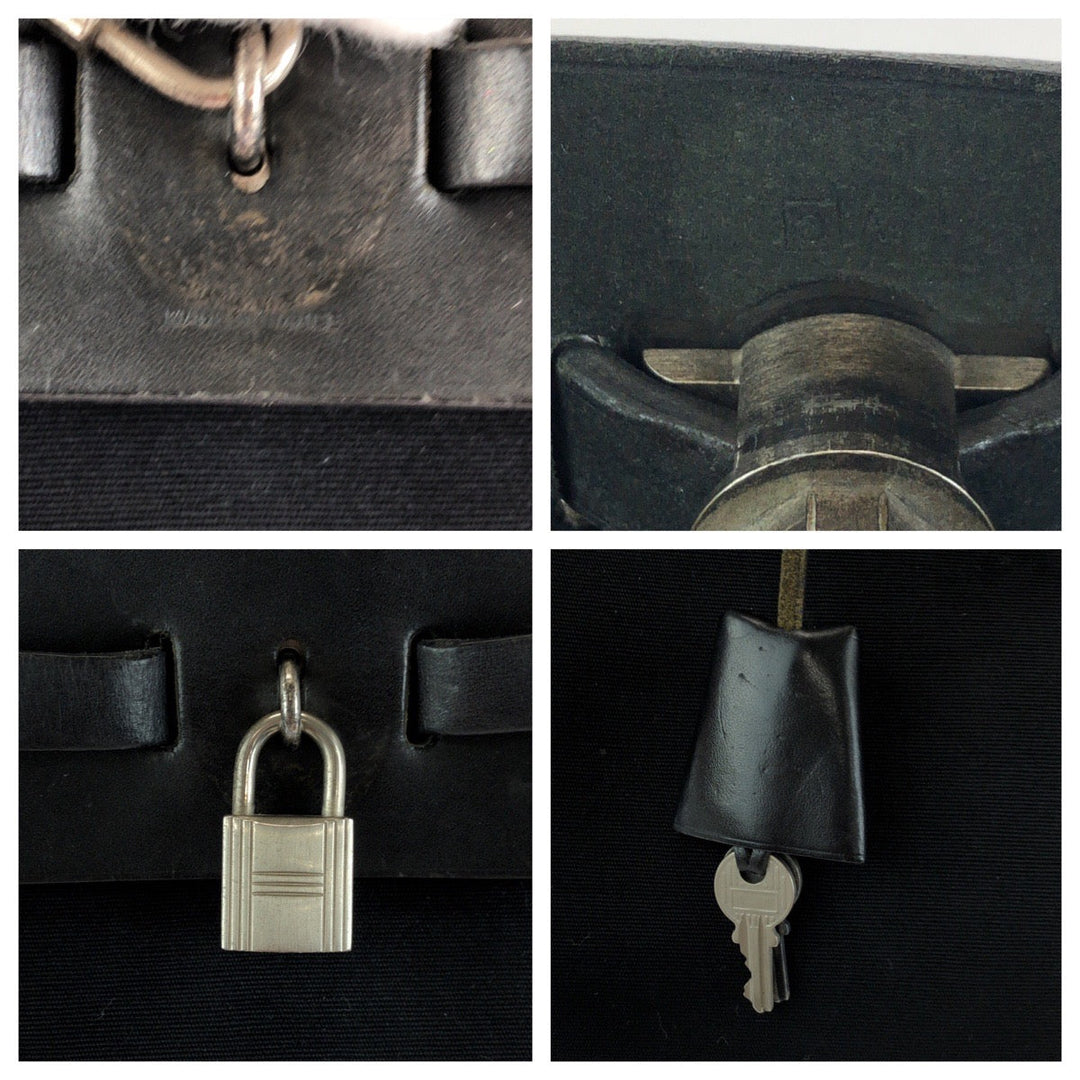 HERMES Backpack canvas Black SilverMetal Herbag ad PM