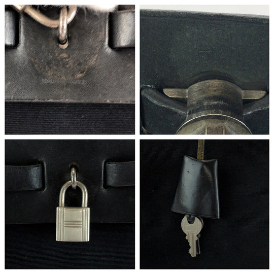 HERMES Backpack canvas Black SilverMetal Herbag ad PM