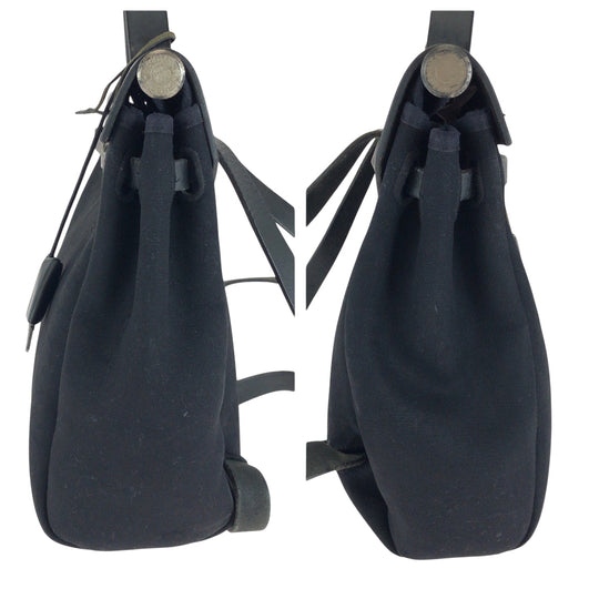 HERMES Backpack canvas Black SilverMetal Herbag ad PM