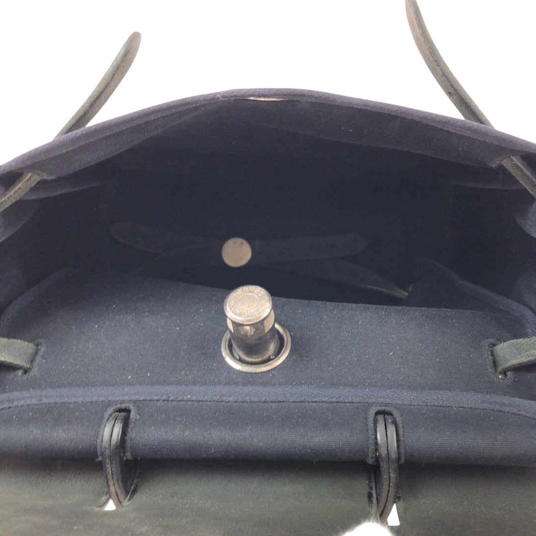 HERMES Backpack canvas Black SilverMetal Herbag ad PM
