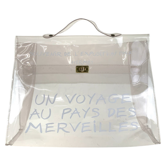 HERMES Handbag Plastics Clear Gold Metal Kelly type Women Used Authentic