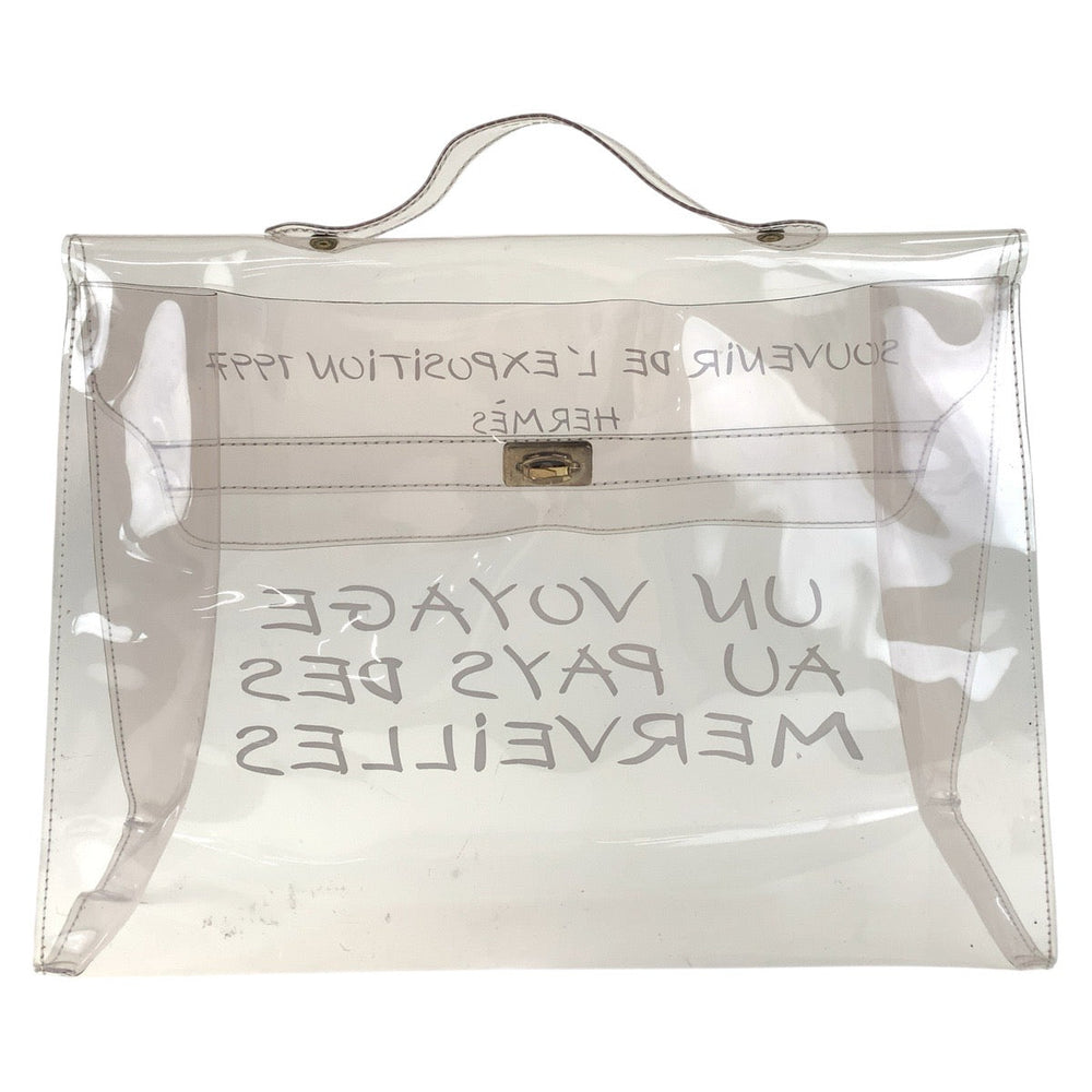 HERMES Handbag Plastics Clear Gold Metal Kelly type Women Used Authentic