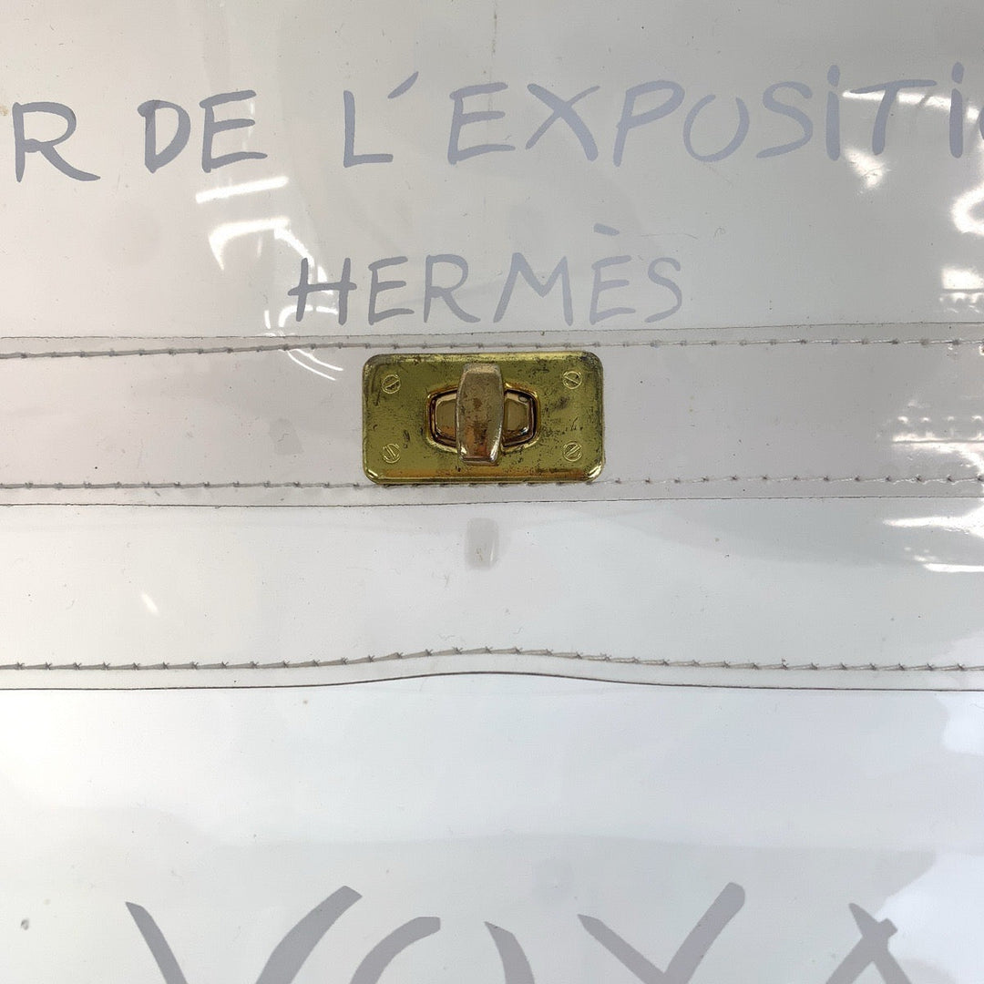 HERMES Handbag Plastics Clear Gold Metal Kelly type Women Used Authentic