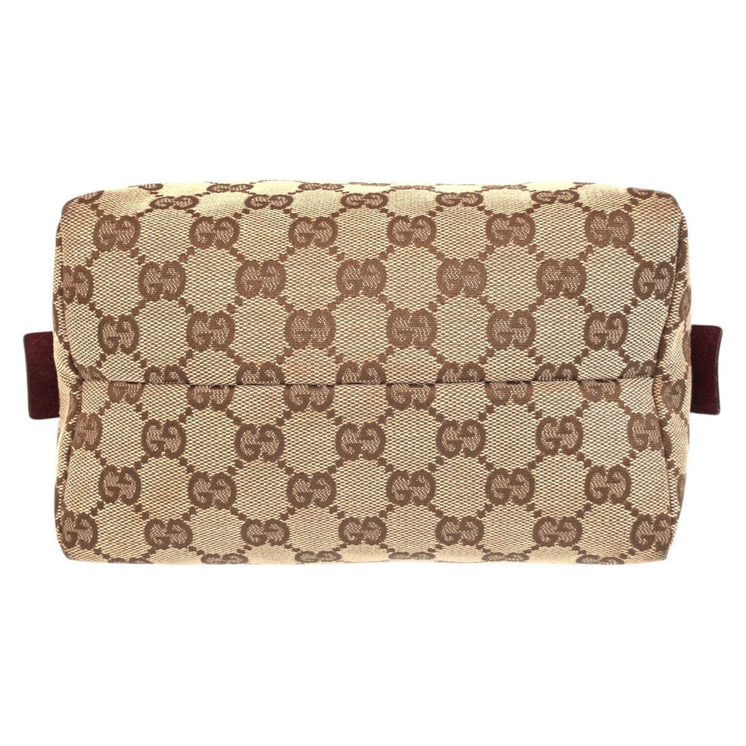 GUCCI Handbag 203437 GG canvas, leather Beige Bordeaux Women Used Authentic