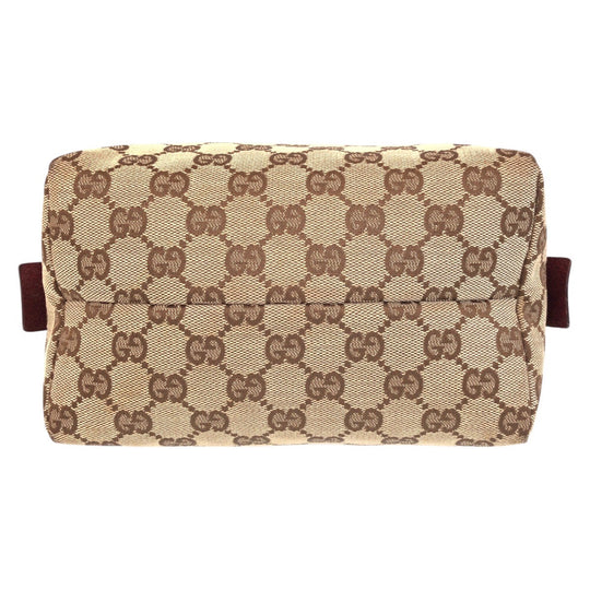 GUCCI Handbag 203437 GG canvas, leather Beige Bordeaux Women Used Authentic