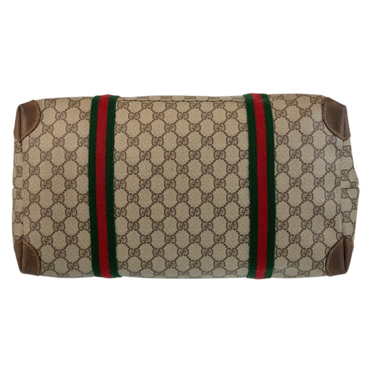 GUCCI Boston Duffel bag 012 39 6211 GG Supreme Canvas Brown Old Gucci Shelly Line Interlocking