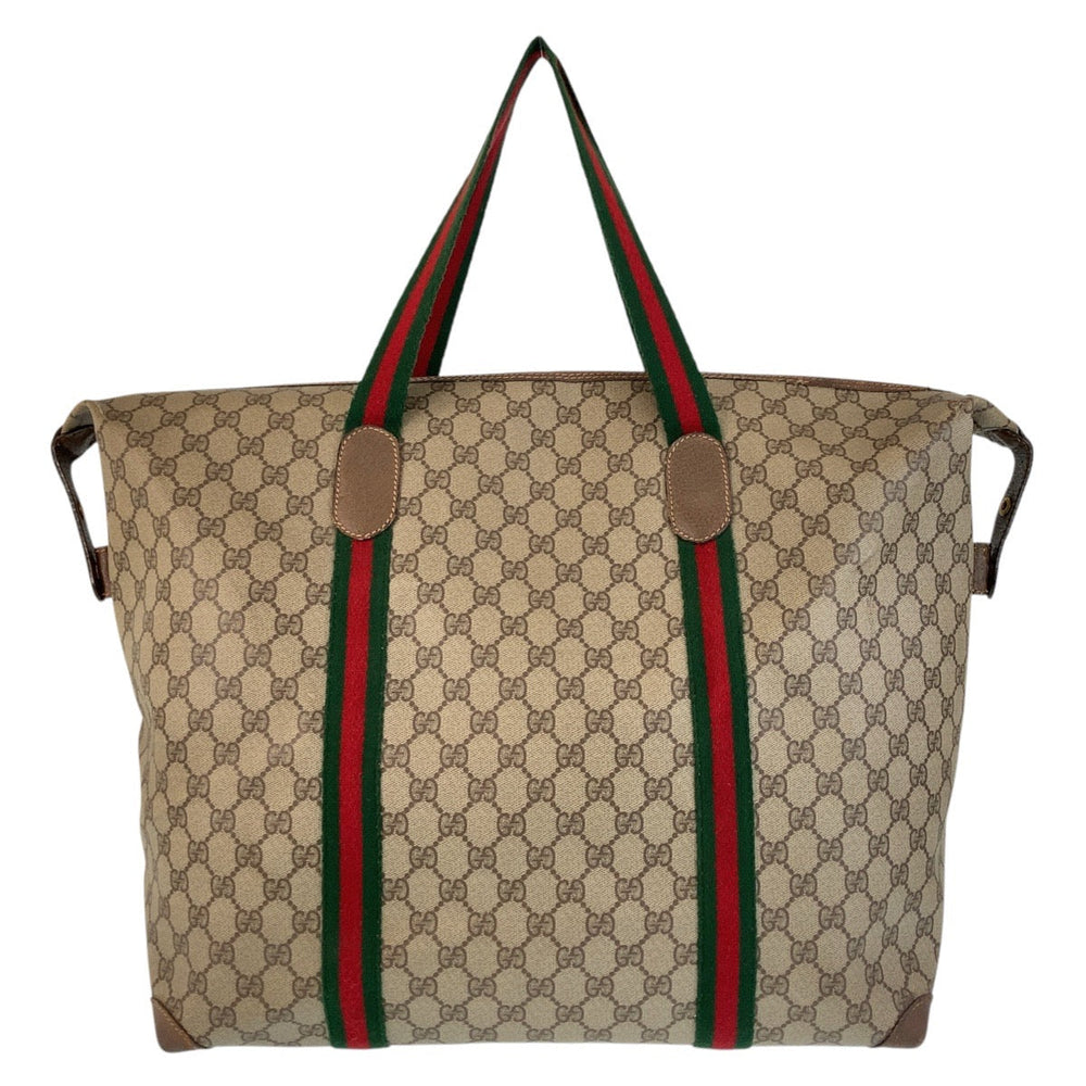 GUCCI Boston Duffel bag 012 39 6211 GG Supreme Canvas Brown Old Gucci Shelly Line Interlocking