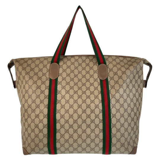 GUCCI Boston Duffel bag 012 39 6211 GG Supreme Canvas Brown Old Gucci Shelly Line Interlocking