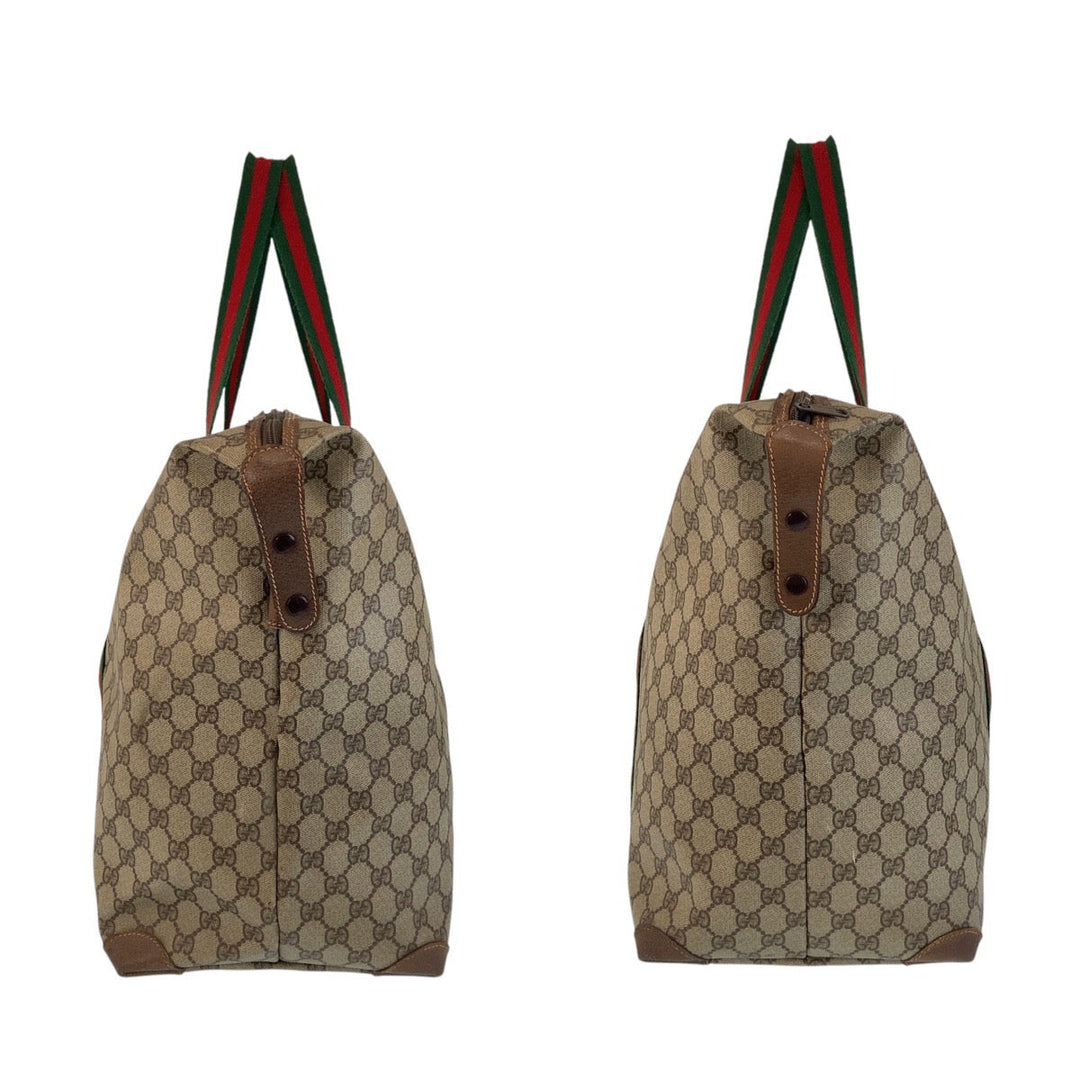 GUCCI Boston Duffel bag 012 39 6211 GG Supreme Canvas Brown Old Gucci Shelly Line Interlocking