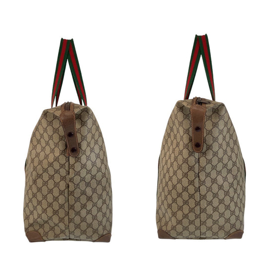 GUCCI Boston Duffel bag 012 39 6211 GG Supreme Canvas Brown Old Gucci Shelly Line Interlocking