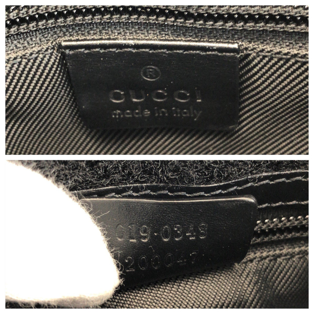 GUCCI Shoulder Bag 019 0348 GG canvas, leather Beige black Shoulder Bag pochette Women Used Authentic