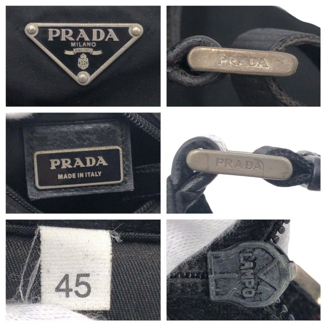 PRADA Shoulder Bag Nylon Black black Shoulder bag unisex Test Triangular logo mens Used Authentic