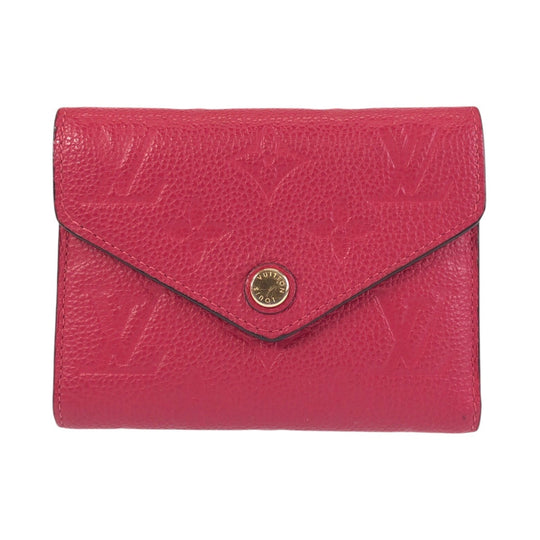 LOUIS VUITTON Tri-fold wallet M64061 leather Pink Gold Metal Folding wallet Compact wallet Empreinte Monogram Portefeuille Victorine Women Used Authentic
