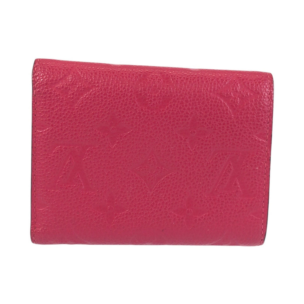 LOUIS VUITTON Tri-fold wallet M64061 leather Pink Gold Metal Folding wallet Compact wallet Empreinte Monogram Portefeuille Victorine Women Used Authentic