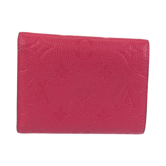 LOUIS VUITTON Tri-fold wallet M64061 leather Pink Gold Metal Folding wallet Compact wallet Empreinte Monogram Portefeuille Victorine Women Used Authentic