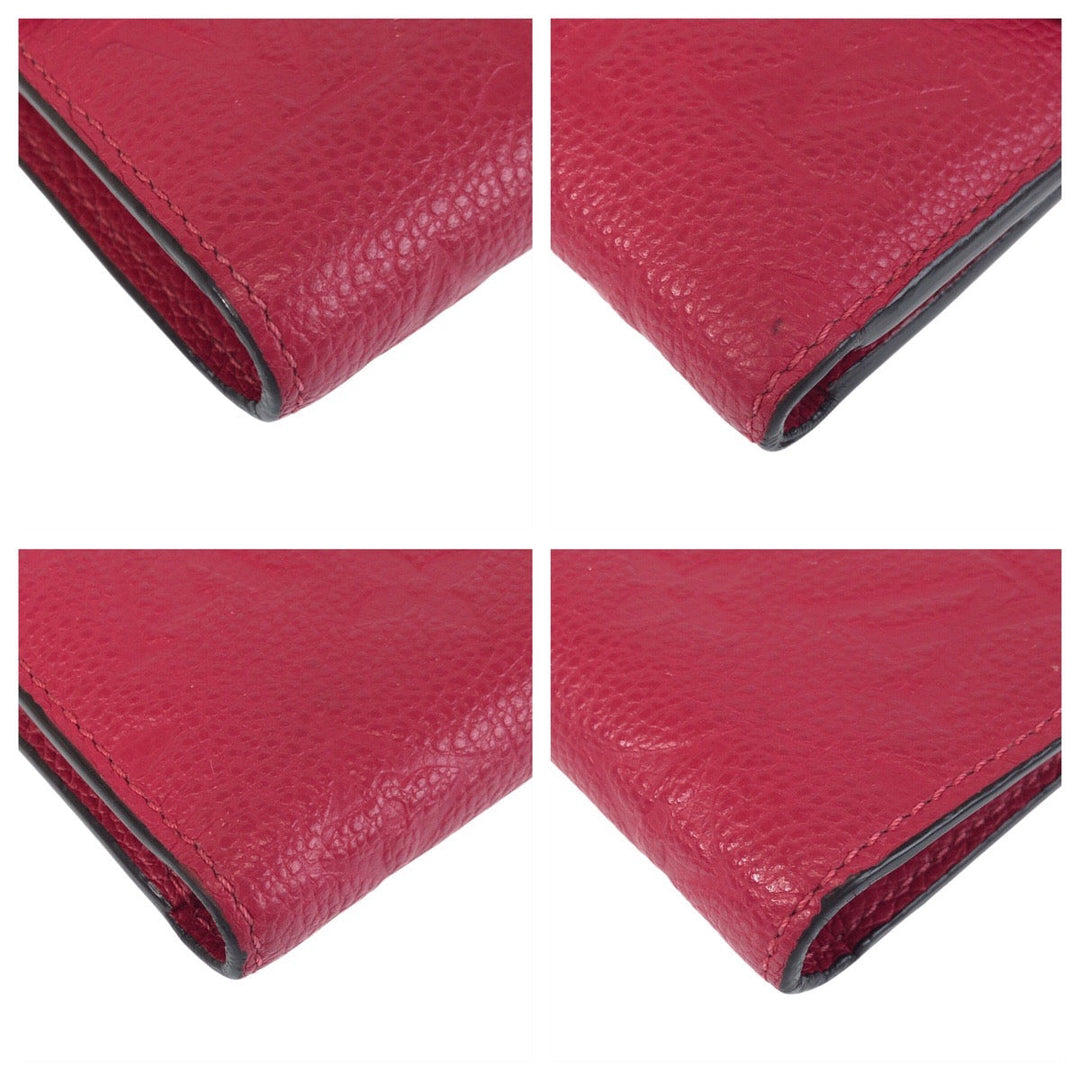 LOUIS VUITTON Tri-fold wallet M64061 leather Pink Gold Metal Folding wallet Compact wallet Empreinte Monogram Portefeuille Victorine Women Used Authentic