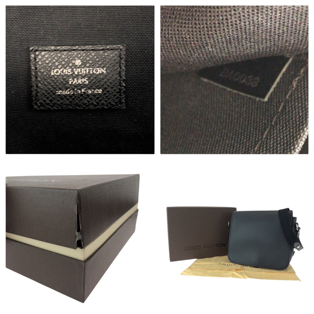 LOUIS VUITTON Shoulder Bag M32482 Taiga Ardoise Black SilverMetal Shoulder Bag Messenger bag Taiga Andrei mens Used Authentic