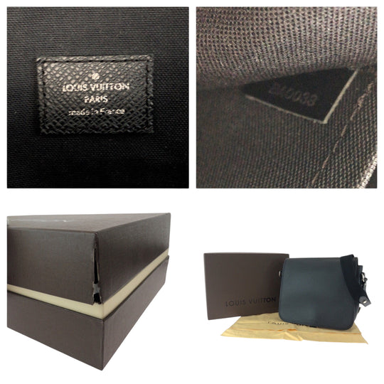 LOUIS VUITTON Shoulder Bag M32482 Taiga Ardoise Black SilverMetal Shoulder Bag Messenger bag Taiga Andrei mens Used Authentic