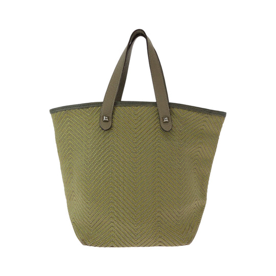 HERMES Tote Bag Leather, Polyester yellow Tote Bag handbag Hippo Chennai PM Women Used Authentic