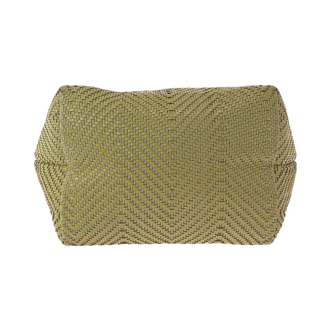HERMES Tote Bag Leather, Polyester yellow Tote Bag handbag Hippo Chennai PM Women Used Authentic