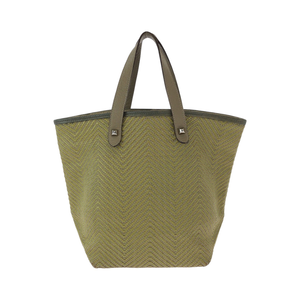 HERMES Tote Bag Leather, Polyester yellow Tote Bag handbag Hippo Chennai PM Women Used Authentic