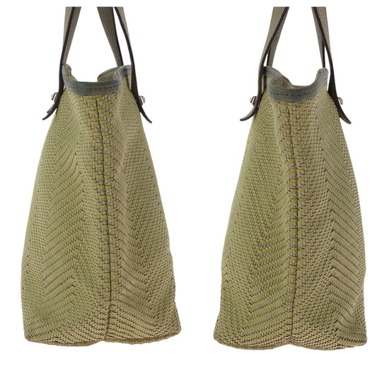 HERMES Tote Bag Leather, Polyester yellow Tote Bag handbag Hippo Chennai PM Women Used Authentic