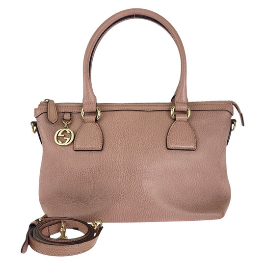 GUCCI Tote Bag 449659 leather Pink Gold Metal Tote Bag Shoulder Bag 2way GG Marmont Women Used Authentic