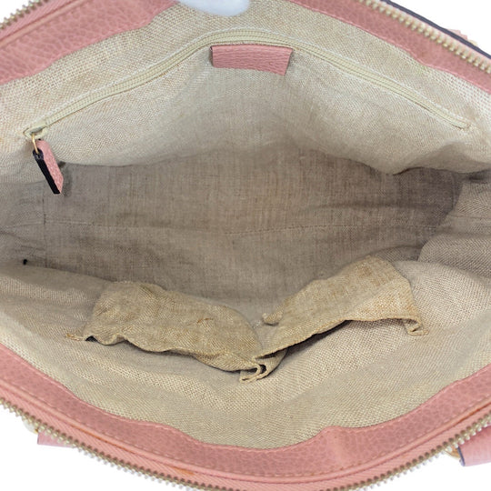 GUCCI Tote Bag 449659 leather Pink Gold Metal Tote Bag Shoulder Bag 2way GG Marmont Women Used Authentic