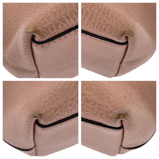GUCCI Tote Bag 449659 leather Pink Gold Metal Tote Bag Shoulder Bag 2way GG Marmont Women Used Authentic
