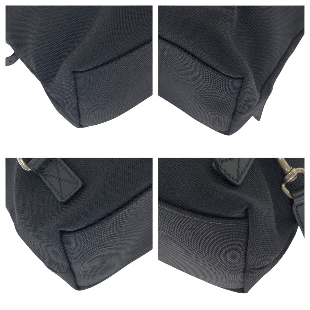 GUCCI Backpack 387105 canvas Black red green Backpack Tote Bag 2way Sherry line mens Used Authentic
