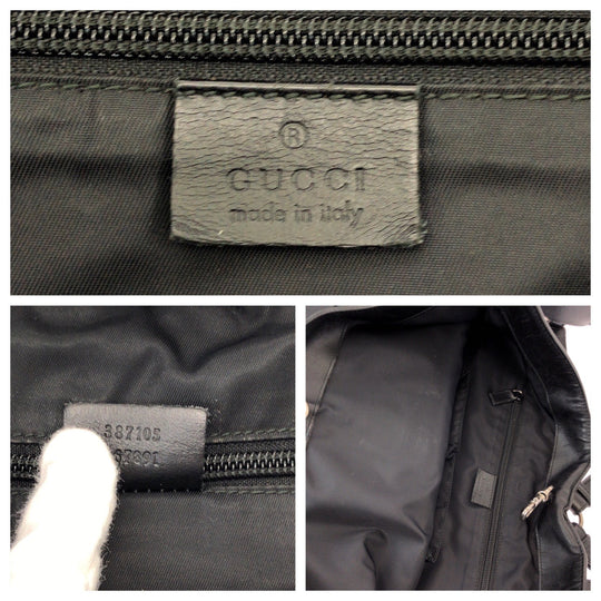 GUCCI Backpack 387105 canvas Black red green Backpack Tote Bag 2way Sherry line mens Used Authentic