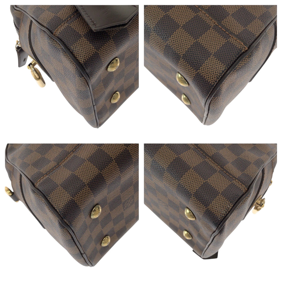 LOUIS VUITTON Boston Duffel bag N60008 PVC Brown Gold Metal Boston Duffel bag Handbag Damier Ebene Duomo Women Used Authentic