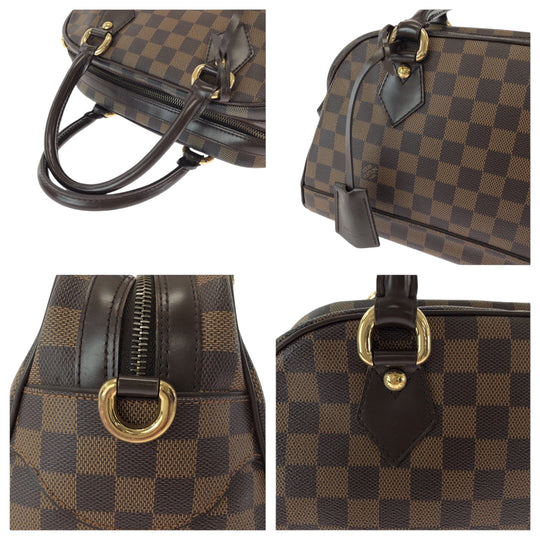 LOUIS VUITTON Boston Duffel bag N60008 PVC Brown Gold Metal Boston Duffel bag Handbag Damier Ebene Duomo Women Used Authentic