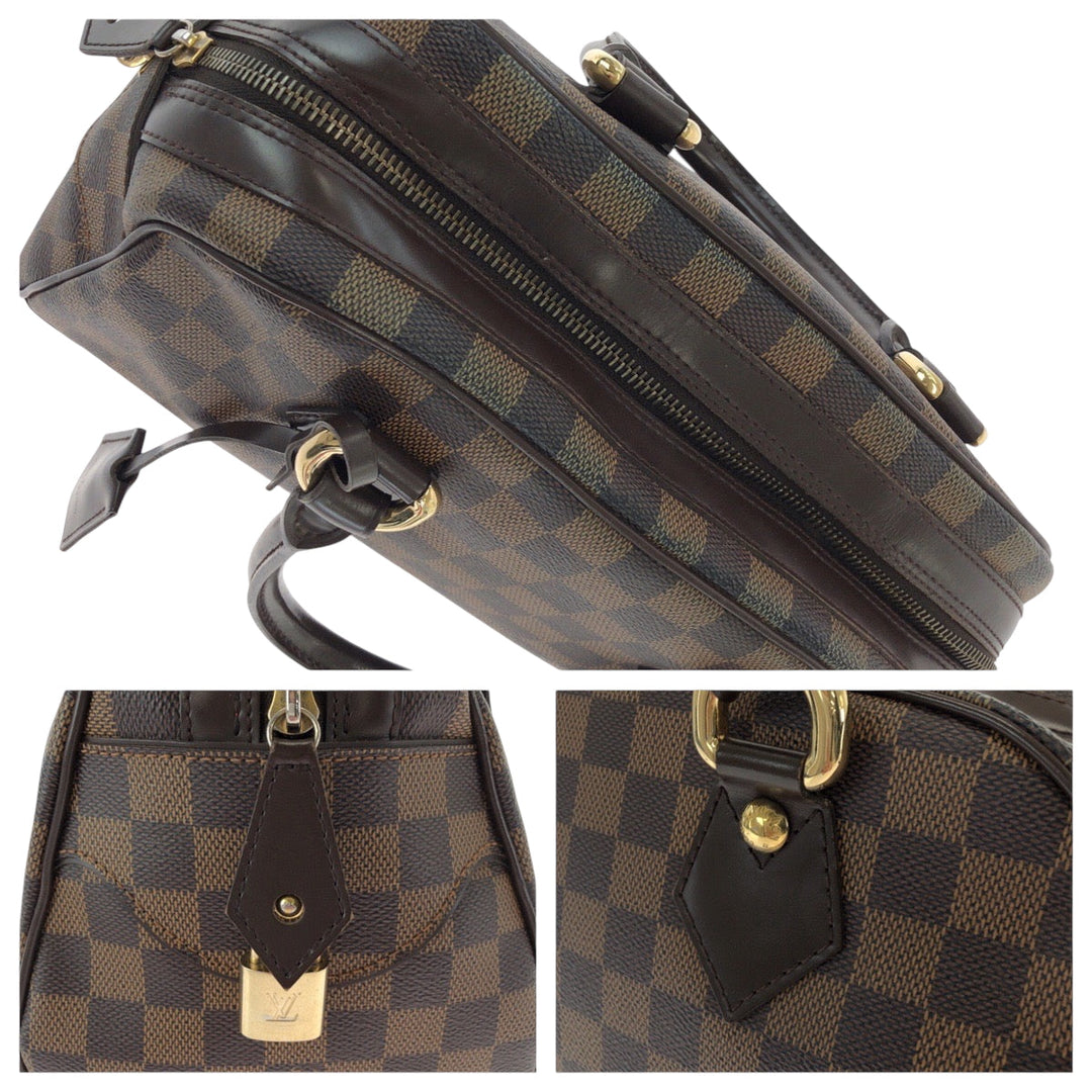 LOUIS VUITTON Boston Duffel bag N60008 PVC Brown Gold Metal Boston Duffel bag Handbag Damier Ebene Duomo Women Used Authentic
