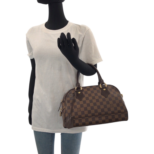 LOUIS VUITTON Boston Duffel bag N60008 PVC Brown Gold Metal Boston Duffel bag Handbag Damier Ebene Duomo Women Used Authentic