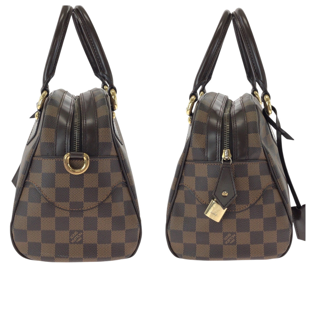 LOUIS VUITTON Boston Duffel bag N60008 PVC Brown Gold Metal Boston Duffel bag Handbag Damier Ebene Duomo Women Used Authentic